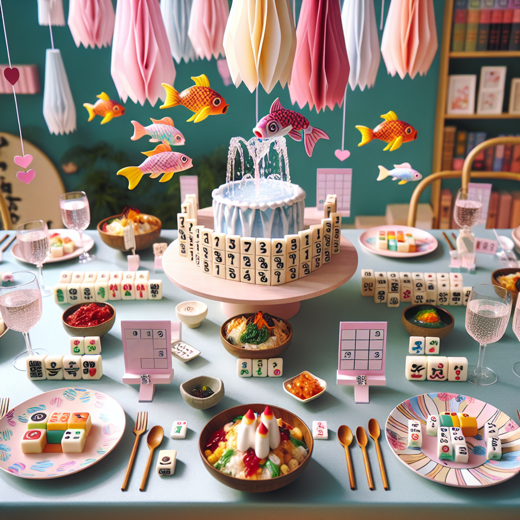 Imagine a whimsical birthday party decorated with pastel colors and playful, abstract patterns. The table is set with a centerpiece of a fountain pouring red wine, and each guest seat is marked with miniature Mahjong tile placeholders. The entire place sparkles with adorable Korean food-shaped confetti, from miniature Bibimbap bowls to Kimchi cut-outs. Further enhancing the amusement, Sudoku puzzle coasters are placed by each setting, evoking playful mental stimulation during chats. Above, tissue paper fish, vibrant like Magikarp, seem to swim through the air, while soft melodies from a clarinet play in the background. At the heart of the celebration, a chemistry set is repurposed as a cake stand, displaying a variety of mouth-watering treats with icing patterns resembling the periodic table.
Generated with these themes: Themes: Korean food, Red wine, Sudoku, Magikarp, Clarinet, and Chemistry, and Mahjong.
Made with ❤️ by AI.