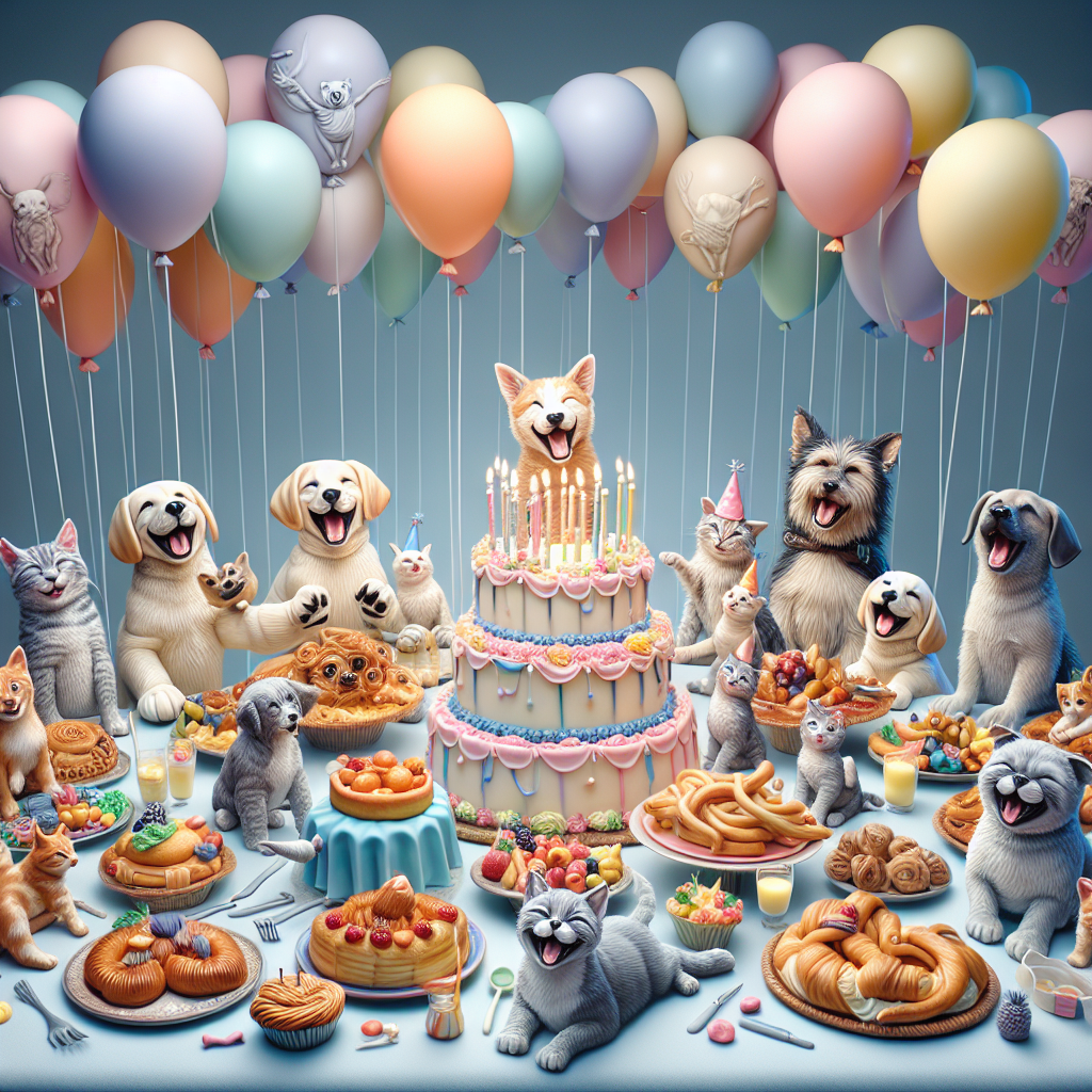 Food, Animals, and Smiling Birthday Card