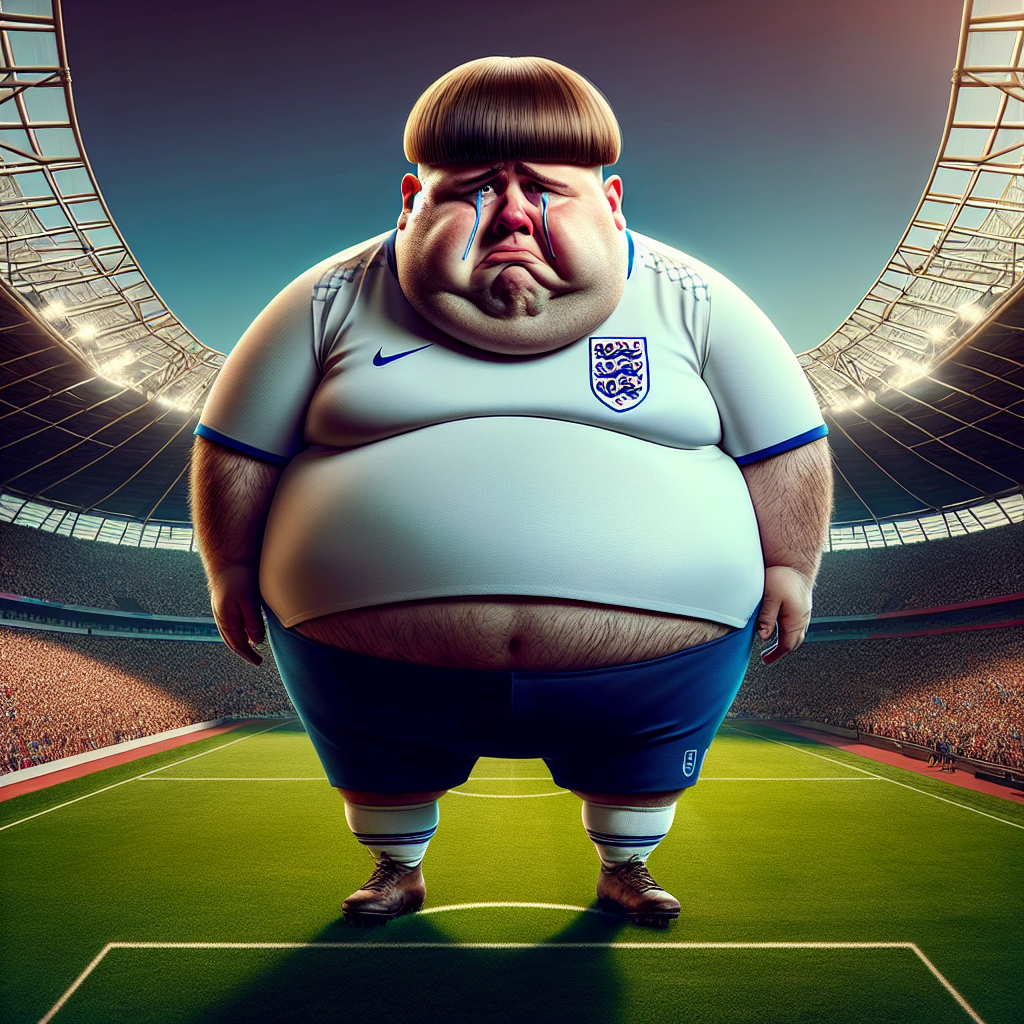 Fat 50 year old no beard fat white man with brown hair in a bowl cut, Leeds United Football Club , Wembley stadium , Losing, Gypsy curse, Fat fingers, One fat leg, and Crying Congratulations Card