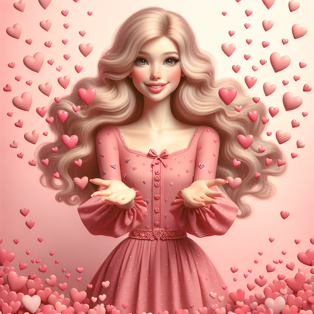 Barbie, and Pink Valentines-day Card