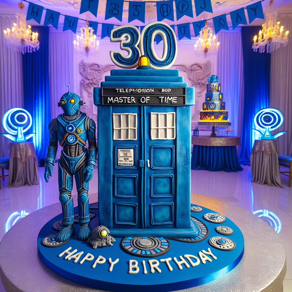 Dr Who, Tardis, Dalek, Birthday Cake, 30th Birthday , Brother, and Time Lord Birthday Card