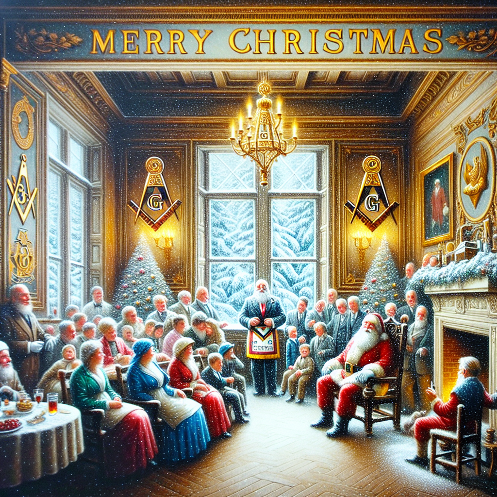 Family, Masonic, Santa, Christmas, and Snow Christmas Card