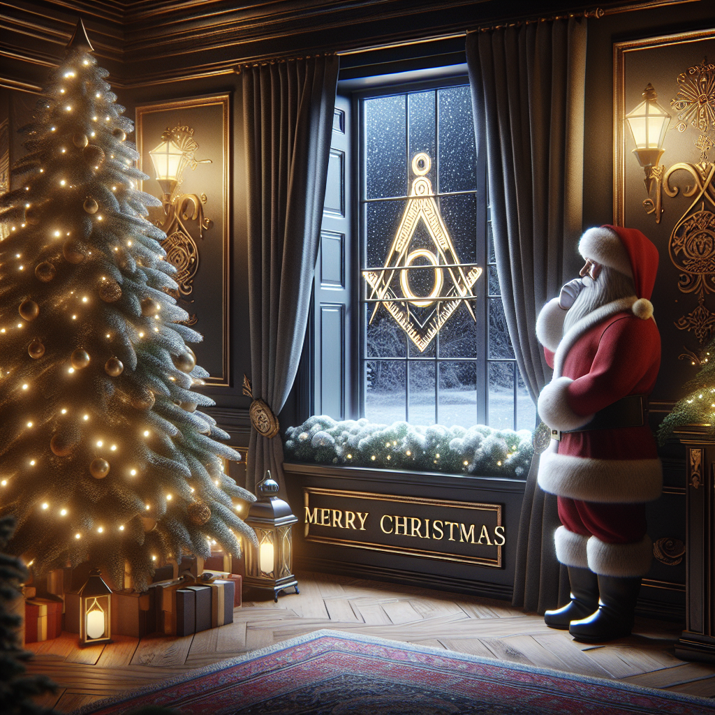Family, Masonic, Santa, Christmas, and Snow Christmas Card
