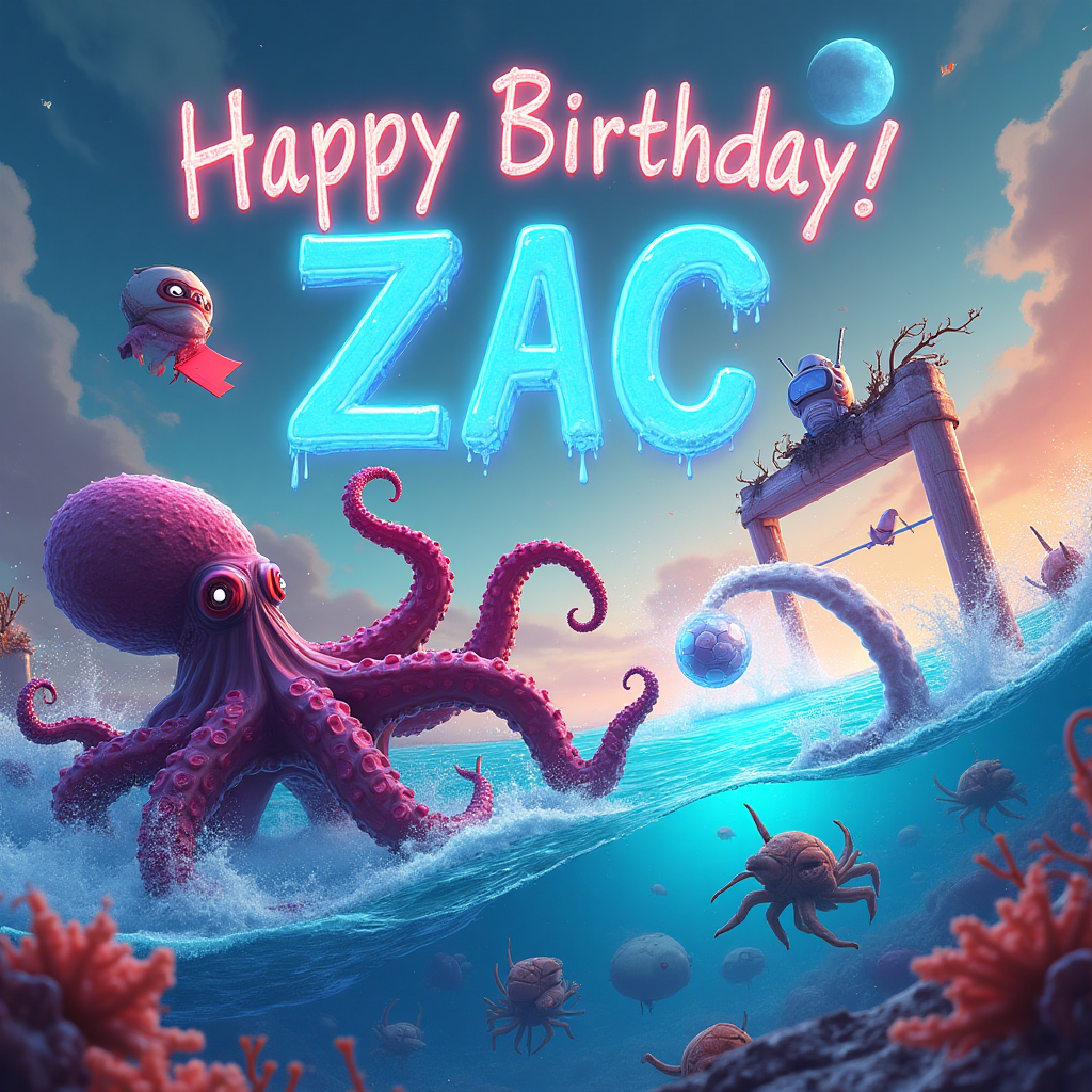 Sea creatures, Fortnite, Rocket League, and Birthday Card