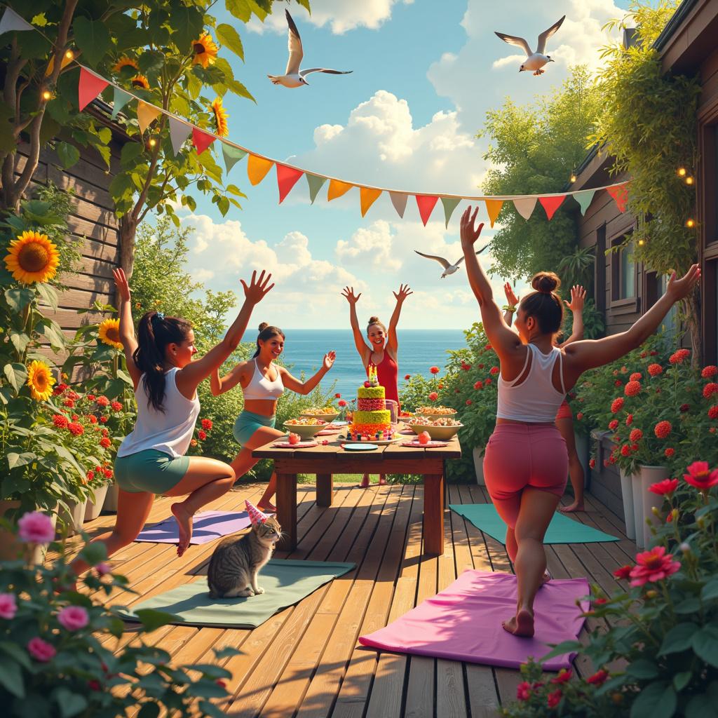 Plants, Vegan, Yoga, Southsea, and Cats Birthday Card