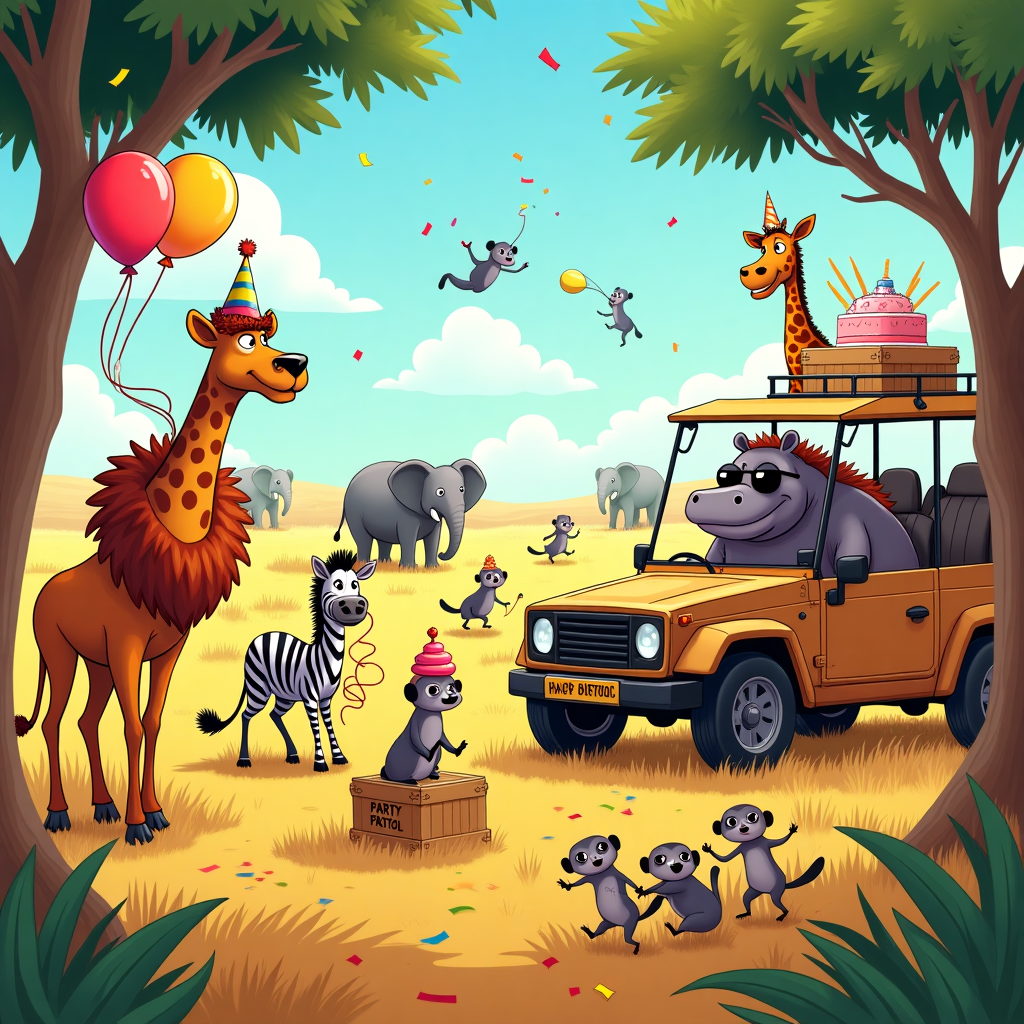 Safarri 8 Birthday Card