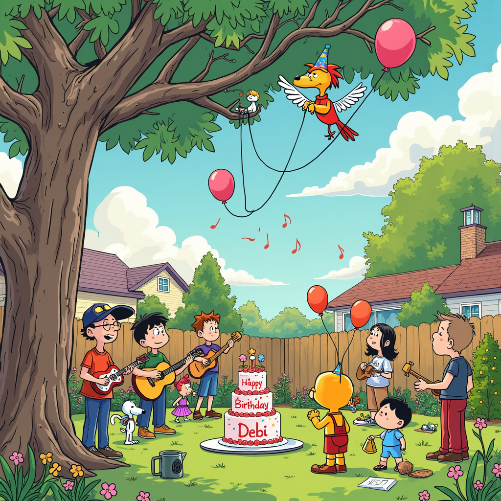 Rescuing cats, Playing guitar and singing along with friends, Having a family gathering, and Bird watching and gardening Birthday Card