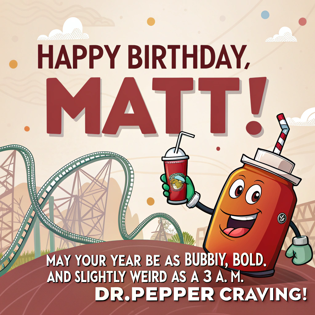 Dr Pepper , and Birthday Card