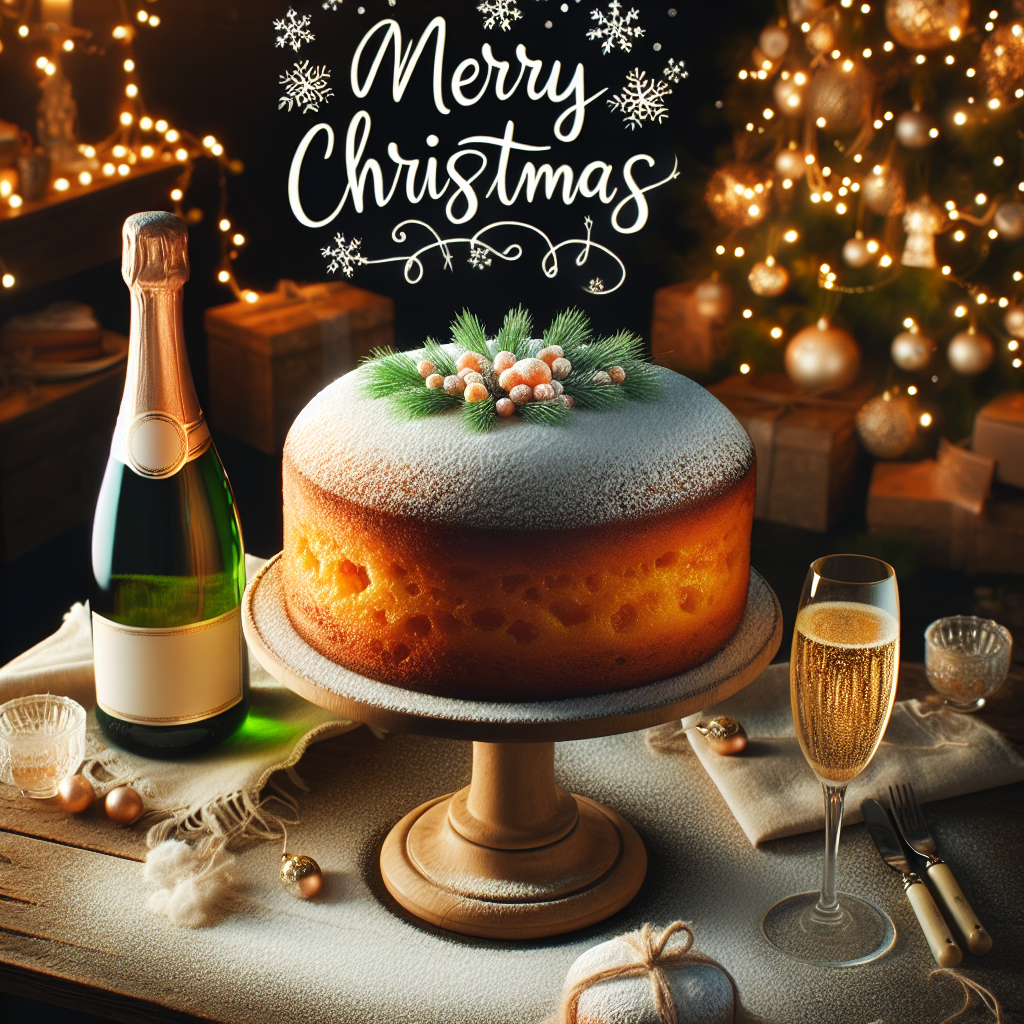 Russian Honey cake, and Champagne Christmas Card