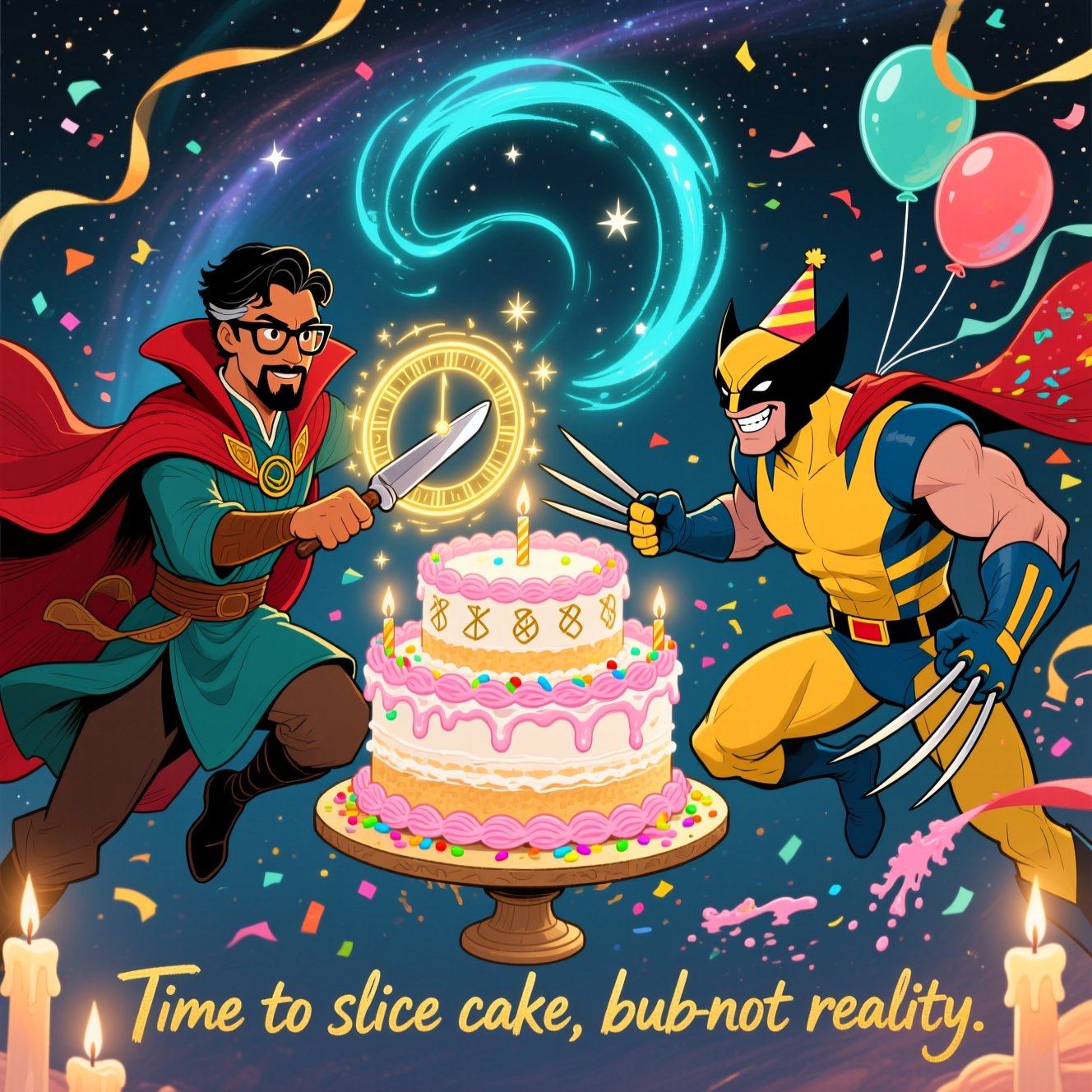 Dr Strange Marvel (Pakistani with black glasses) fighting , Fight scene , Wolverine Marvel, Fighting battle , and Birthday Card
