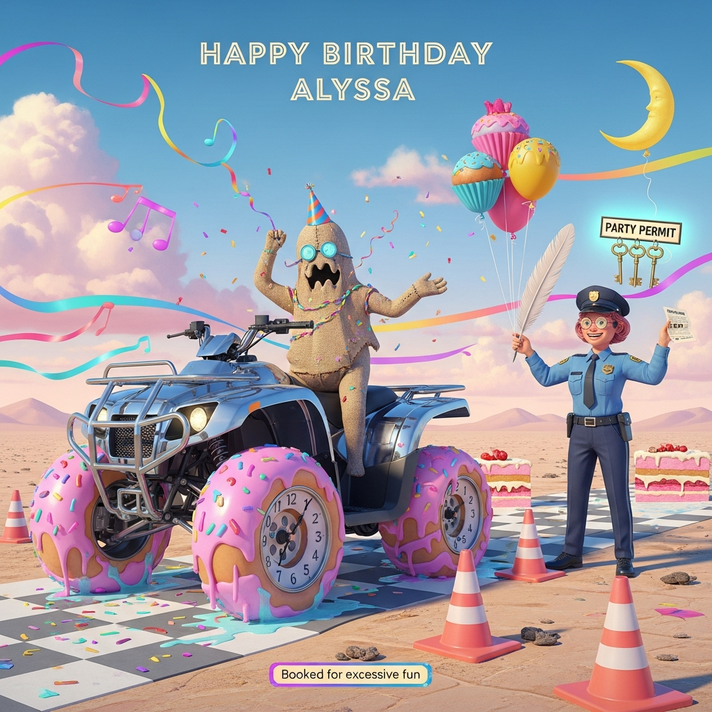 Four wheeler, Oggie boogie, Correctional officer , and Birthday Card