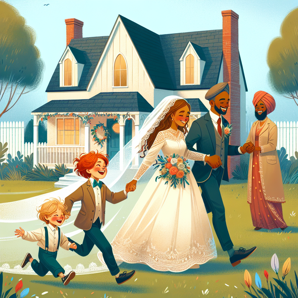 7 years, House, Wedding, and 2 boys one ginger one blonde Wedding Card