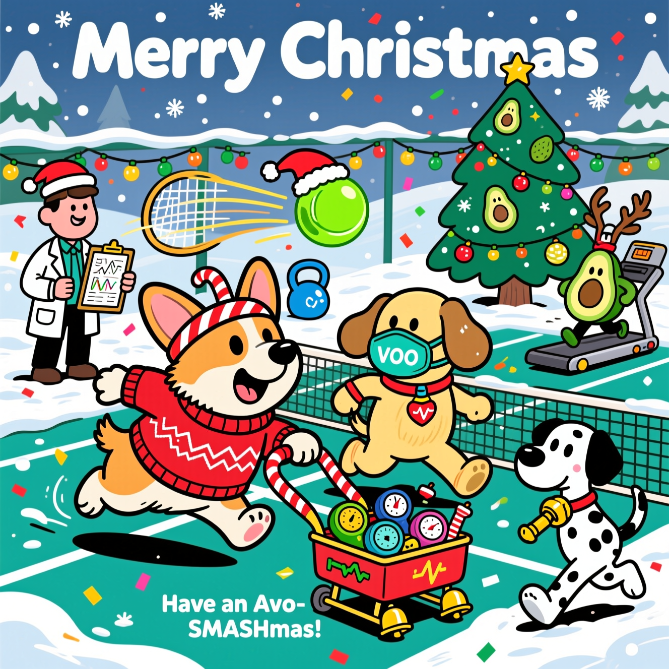 Exercise science, pickleball, avocados, dogs, and Christmas Card