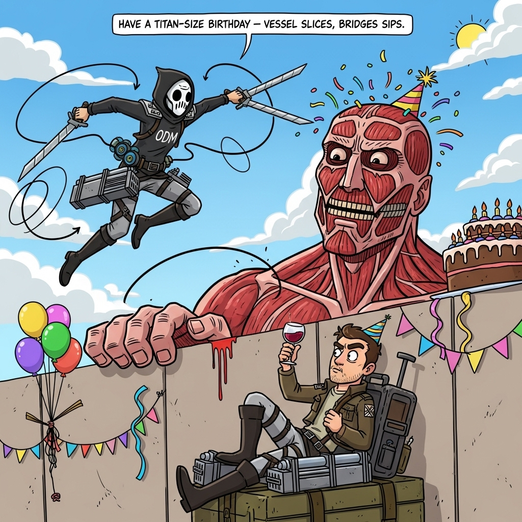 Attack on titan , Death stranding , Wine , Sleep token , and Birthday Card