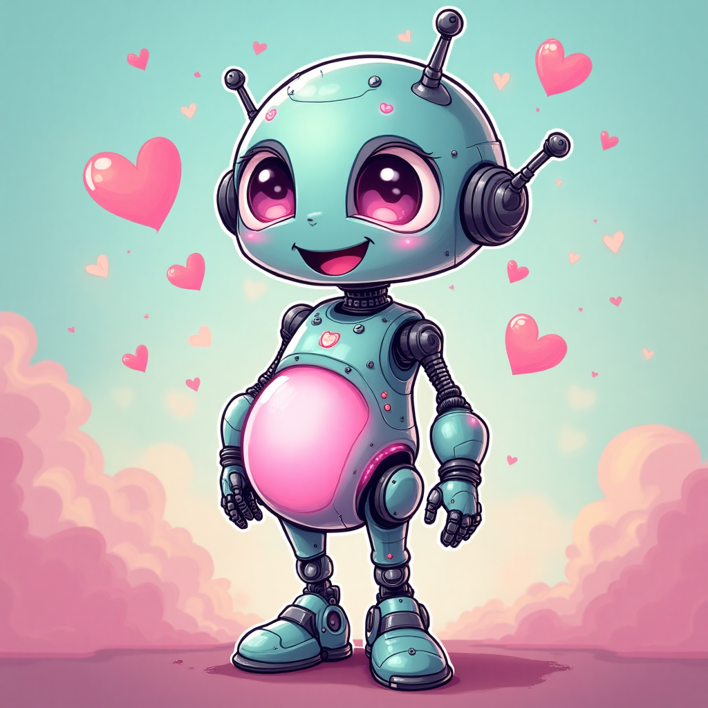 Robot women, D-20A, , and New-baby Card