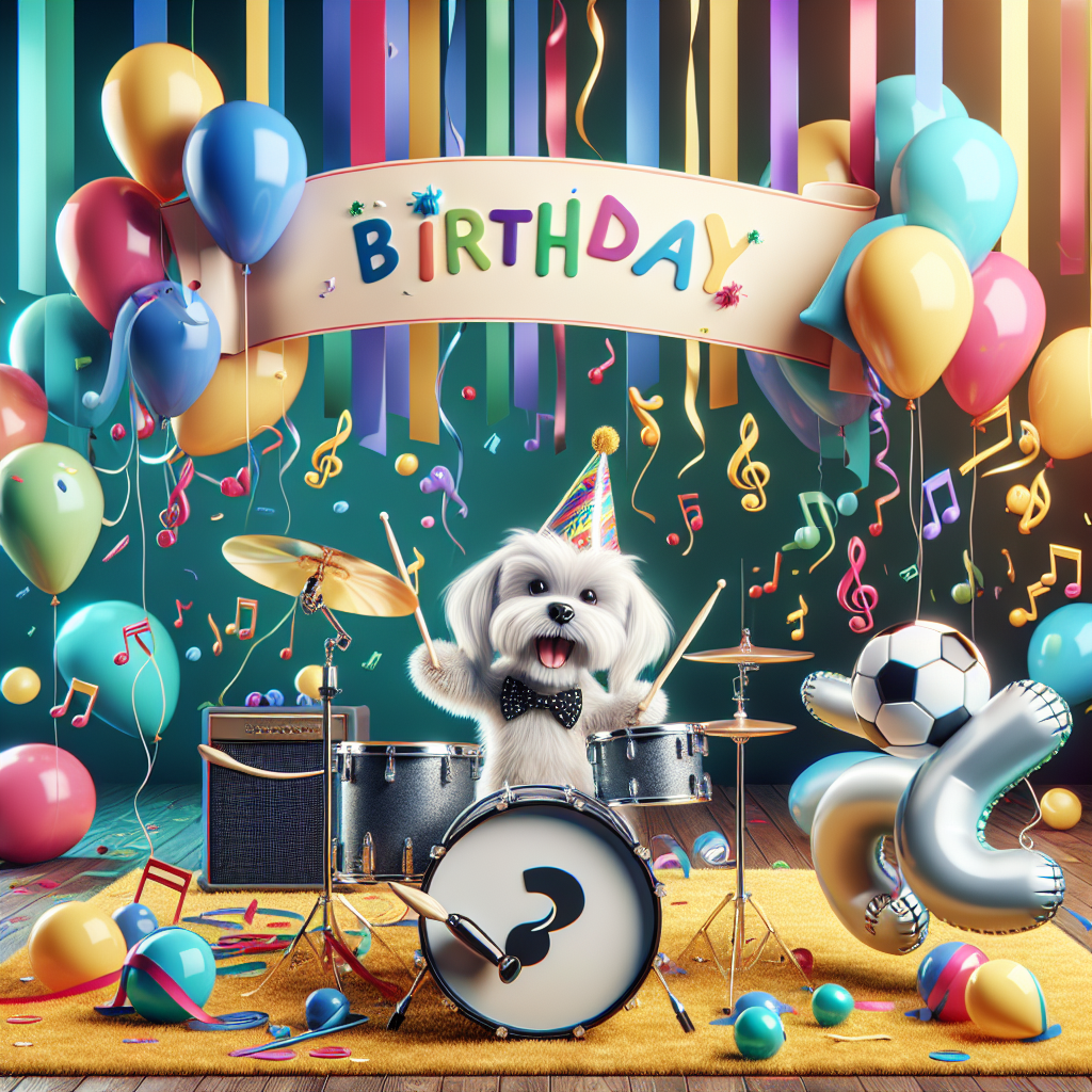 Drums , Maltese dogs, and Football Birthday Card