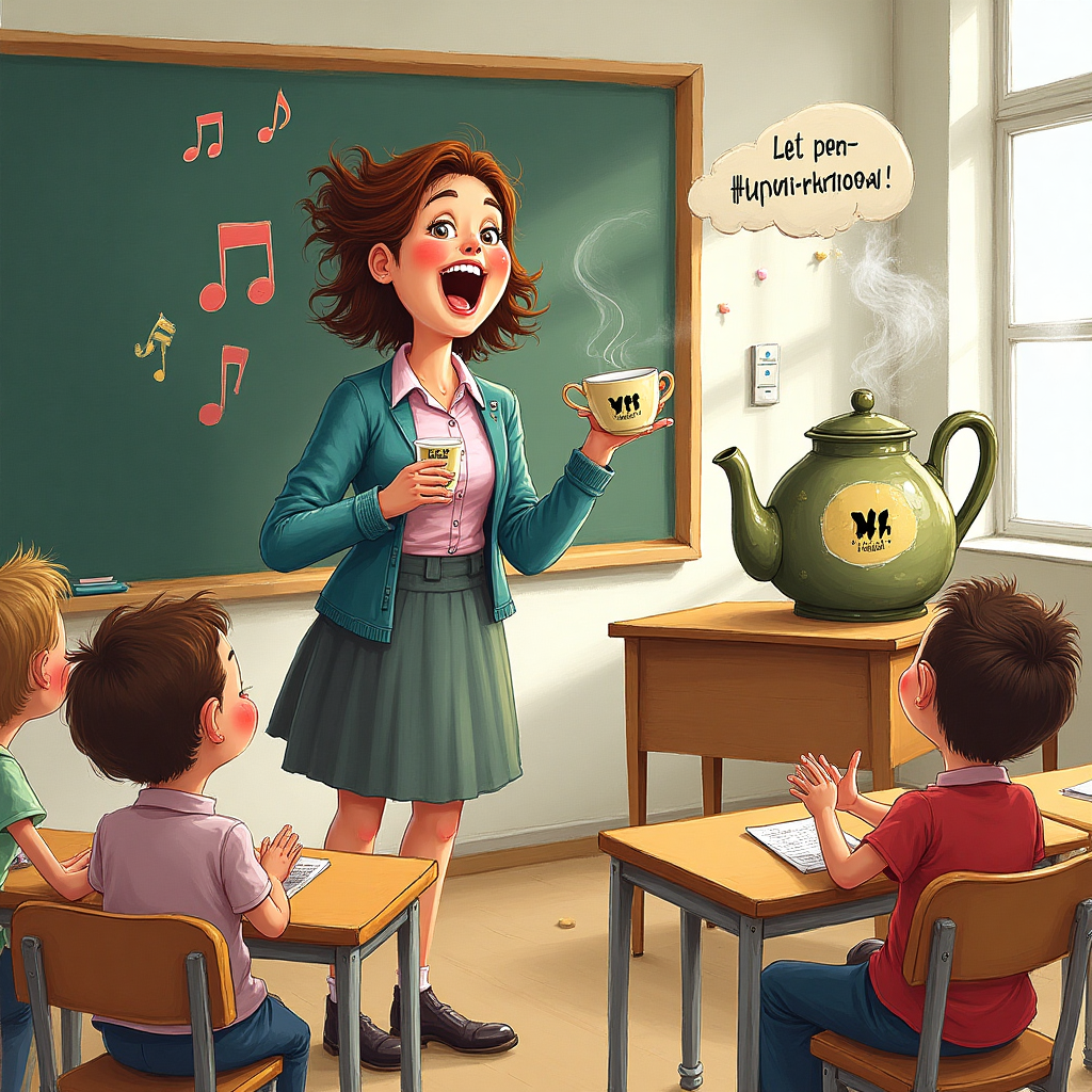 Yorkshire tea, Teacher in classroom, Singing, and Thank-you Card