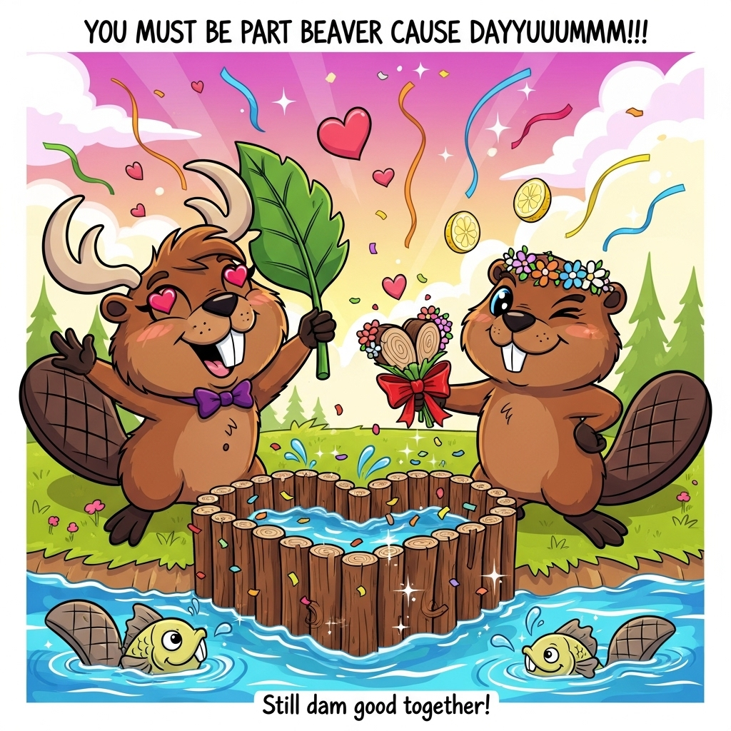 Beaver, and Anniversary Card