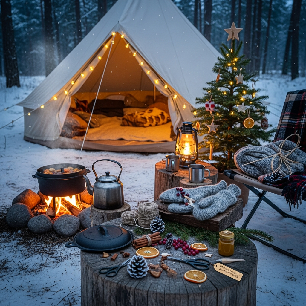 Camping, Cooking, Crafts, and Christmas Card