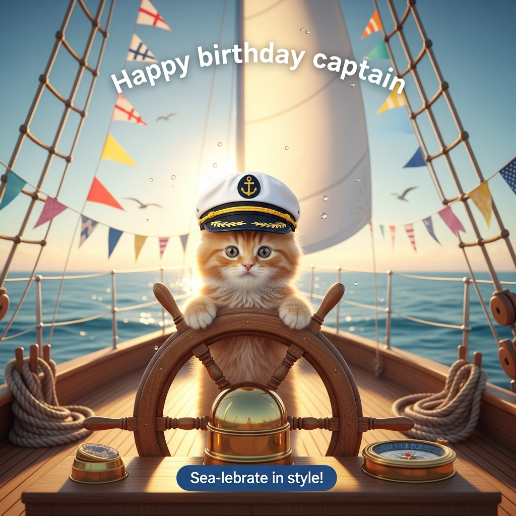 Sailing, Captain, and Birthday Card