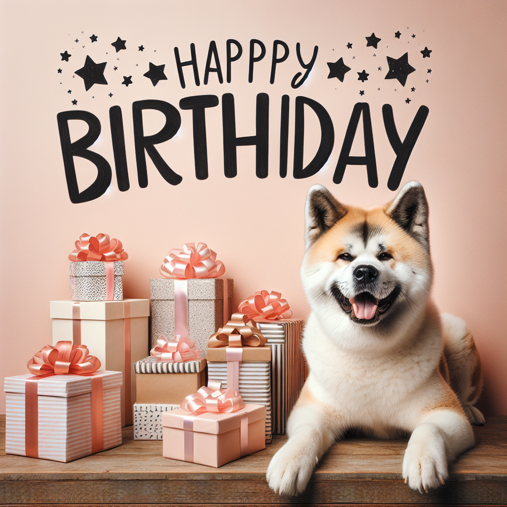 Akita Birthday Card