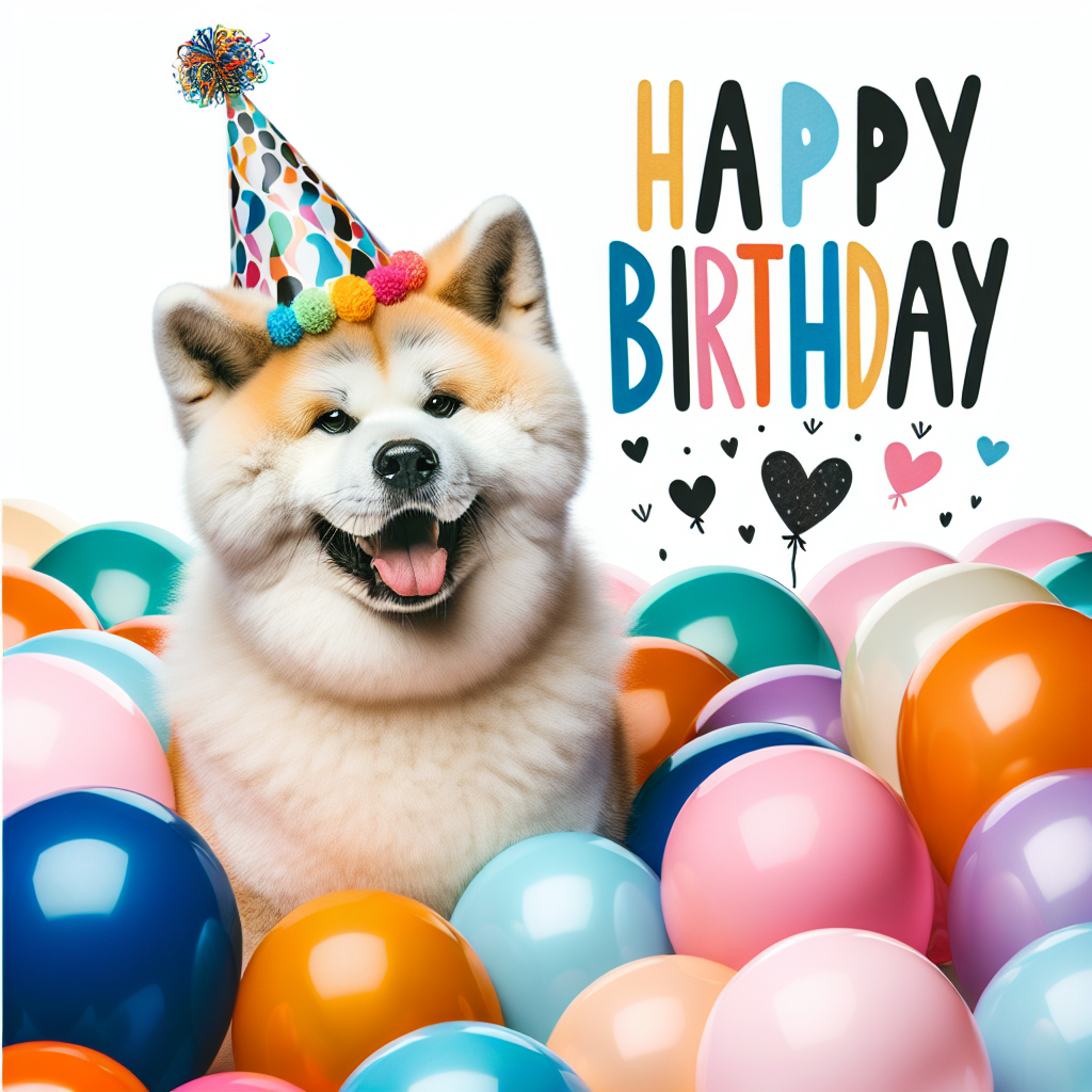 Akita Birthday Card