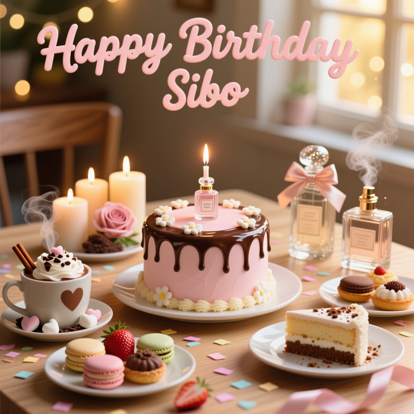 Scented candles, hot chocolate, perfumes, food, cakes, and Birthday Card