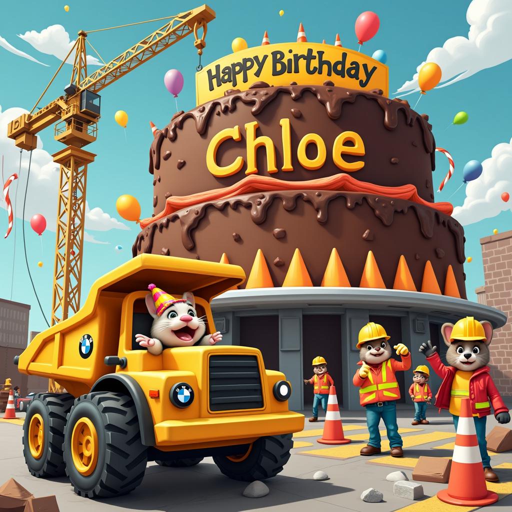 Road works, Engineering, Partying, and BMW Birthday Card