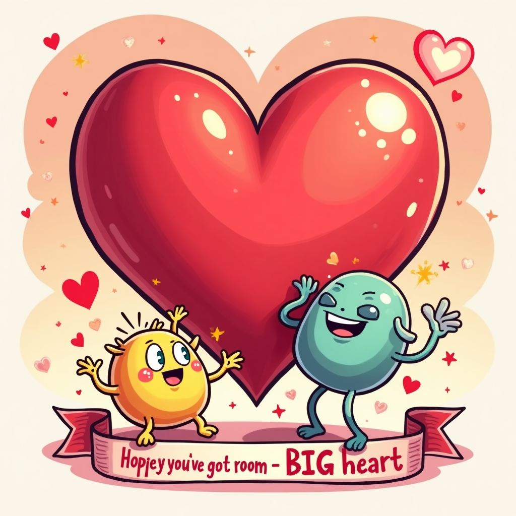 Big heart, and Valentines-day Card