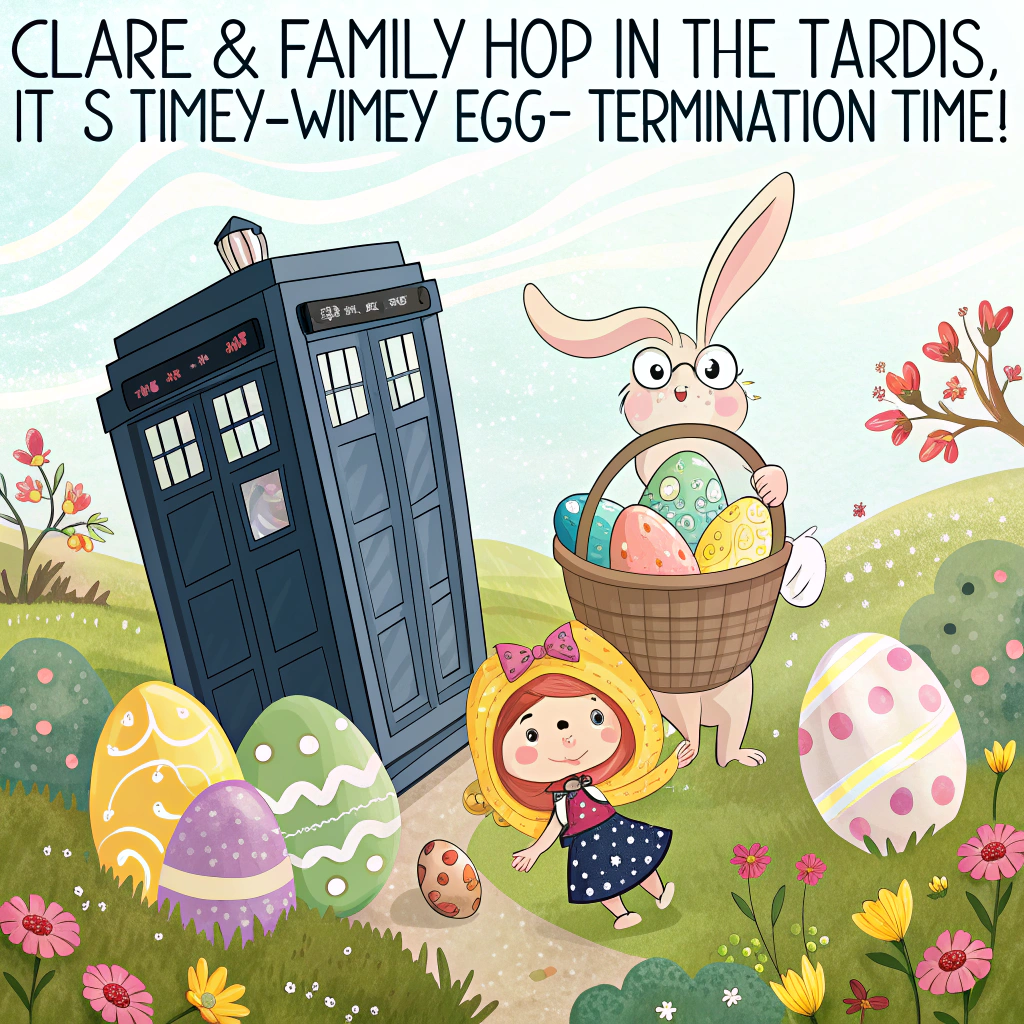 Tardis with Dalek at Easter time Easter Card