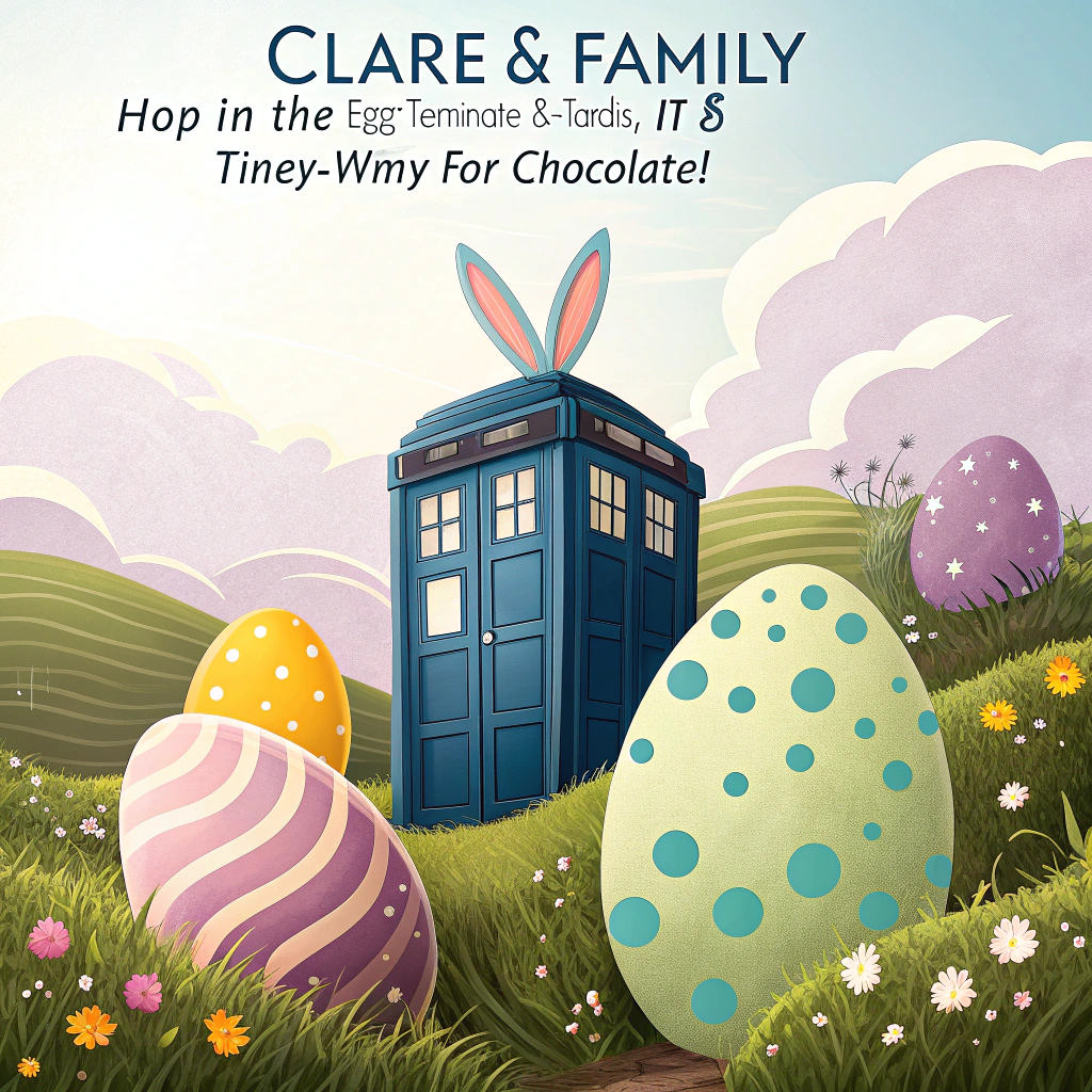 Tardis with Dalek at Easter time Easter Card
