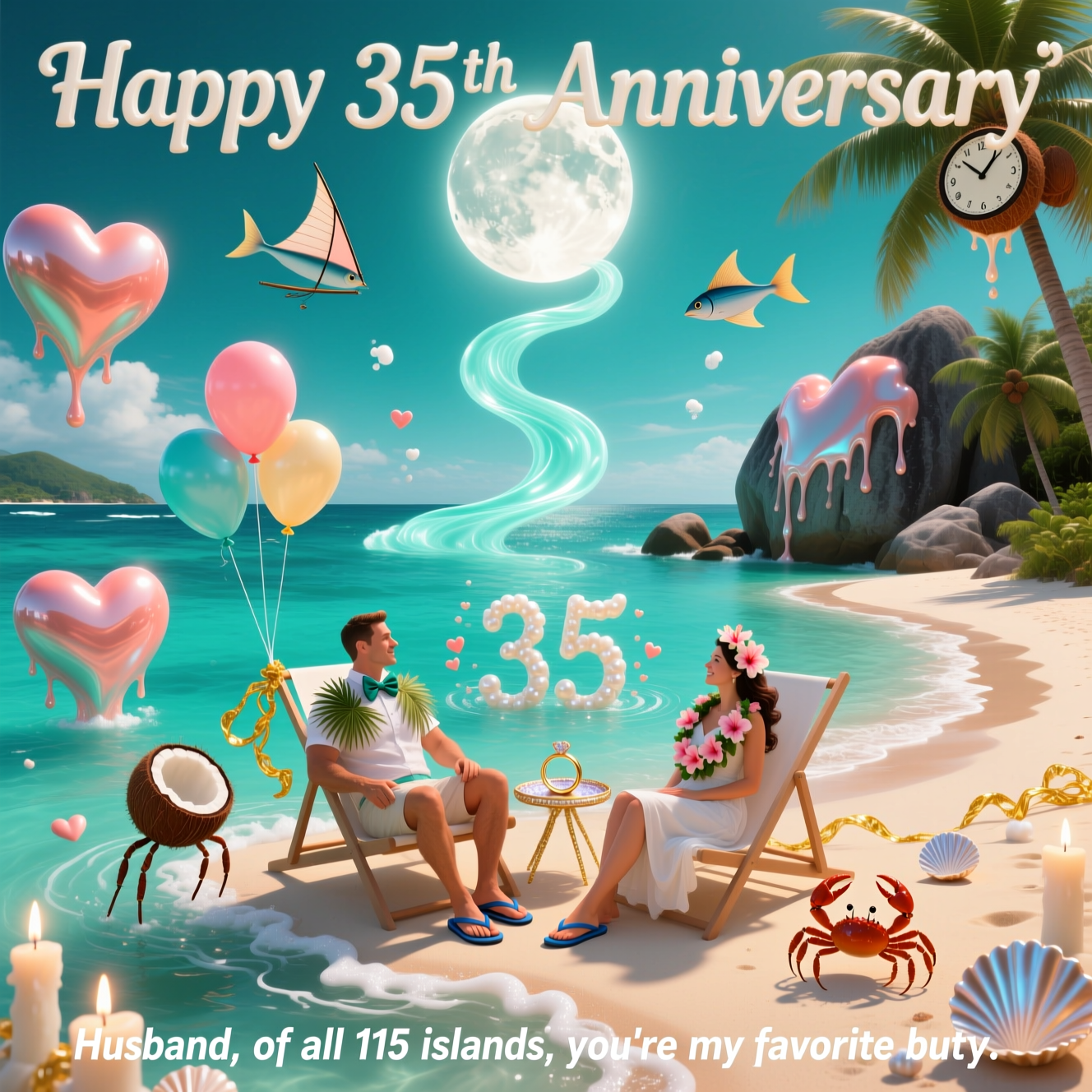 Seychelles , Husband , Love , and Anniversary Card