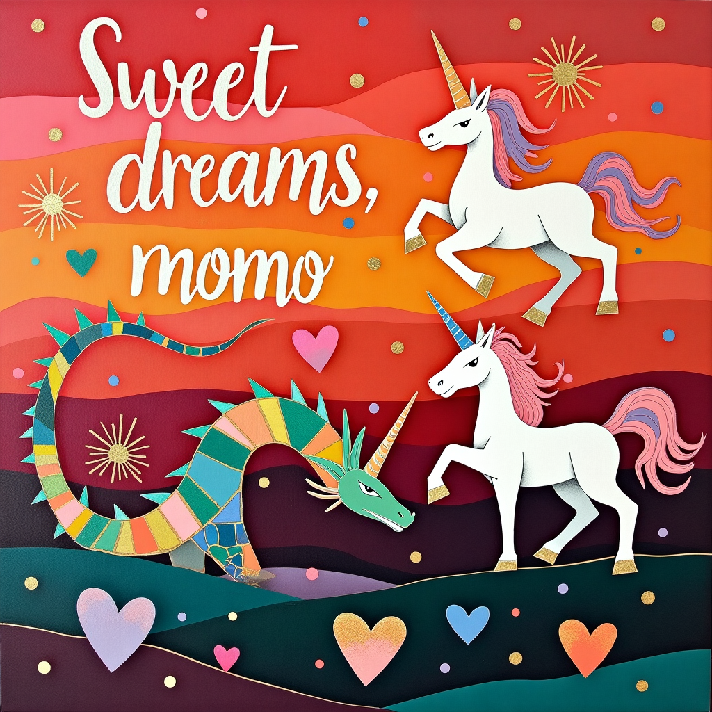 Dragon and Unicorns Valentines-day Card