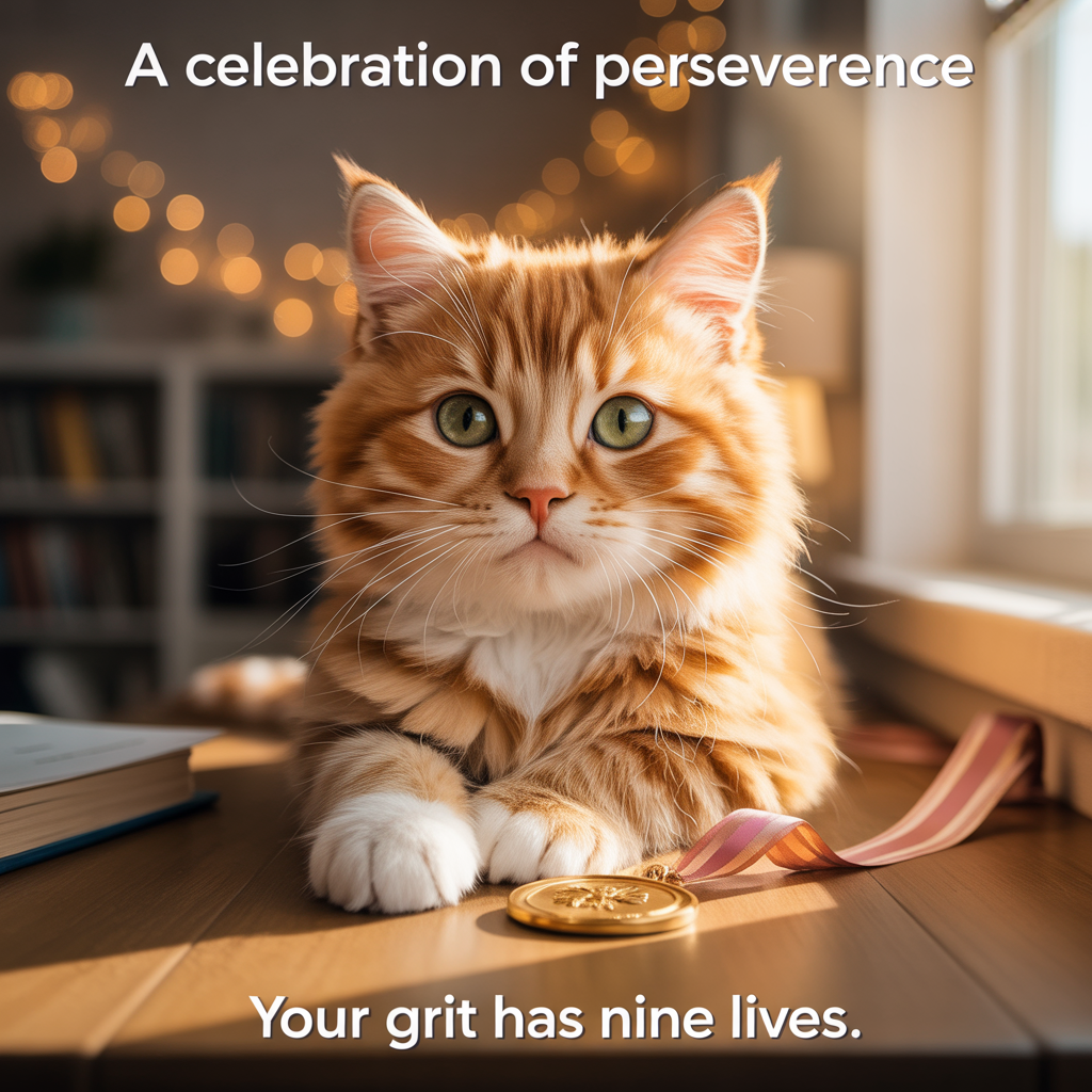 Their beloved ginger cat, and Congratulations Card