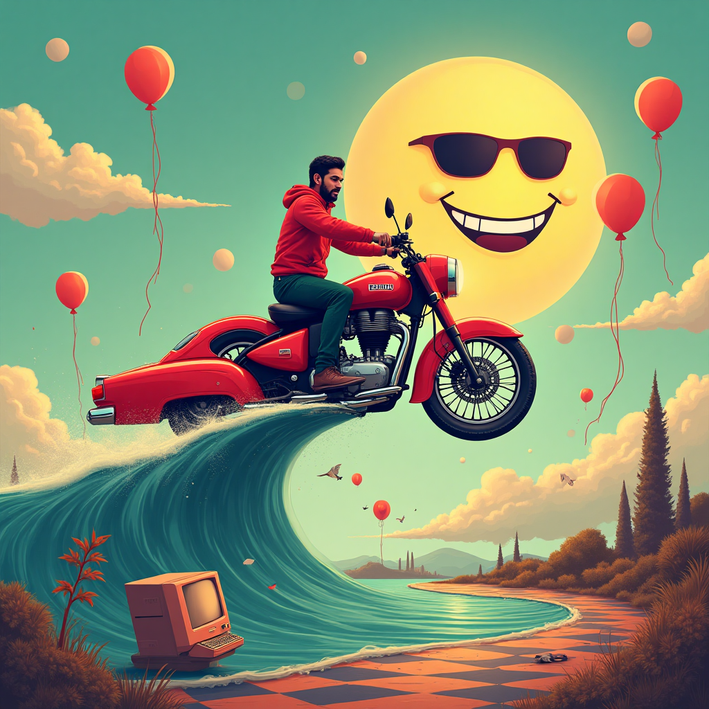 Coding, Enfield bullet, Red car, and Birthday Card