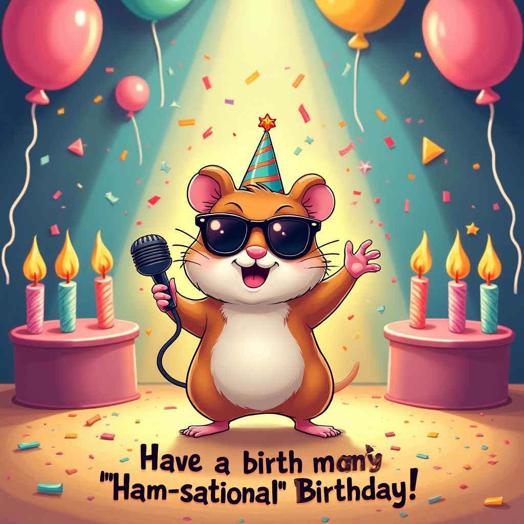 Hamster, and Birthday Card