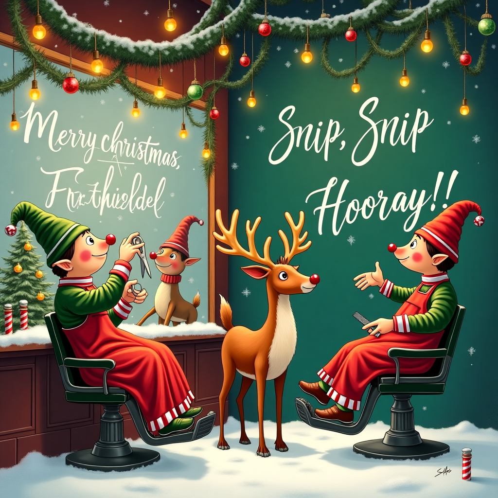 Christmas Cheer for Hairdressers Christmas Card