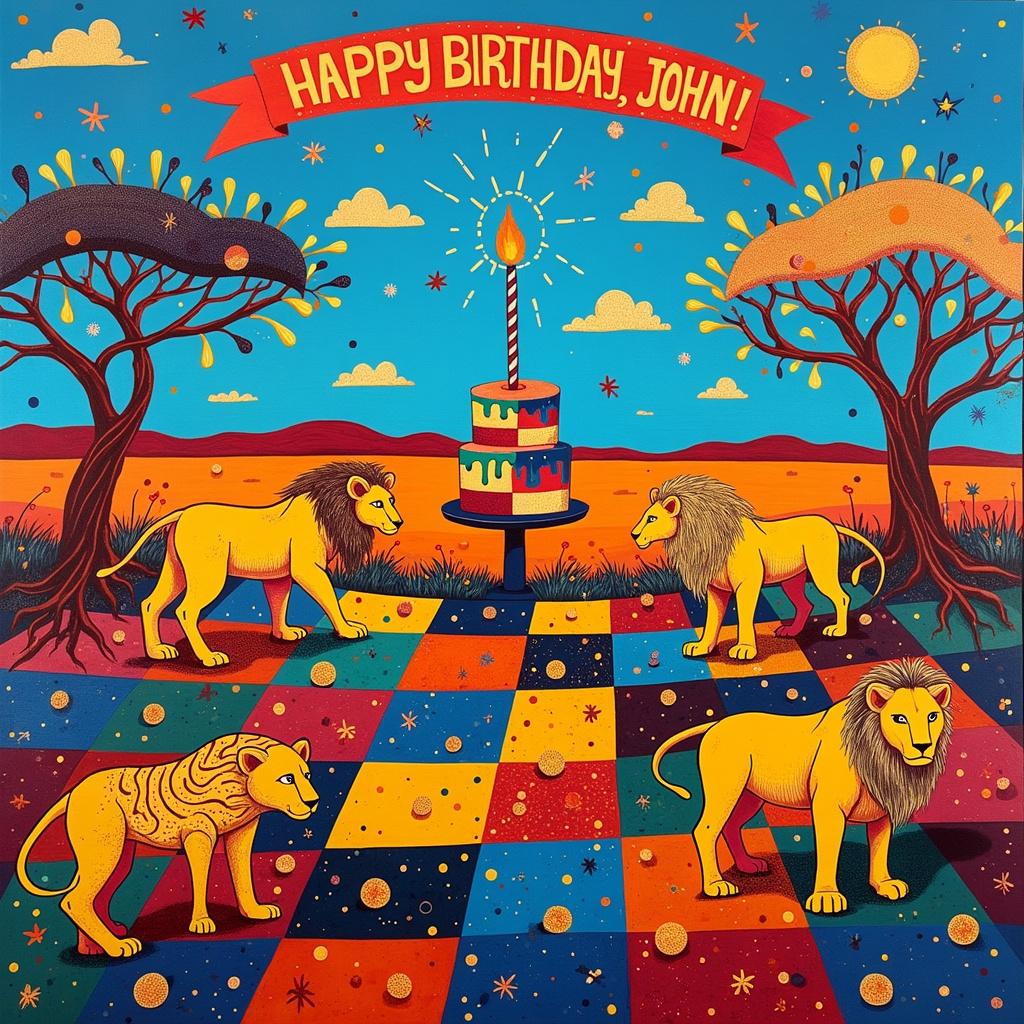 Lions Birthday Card