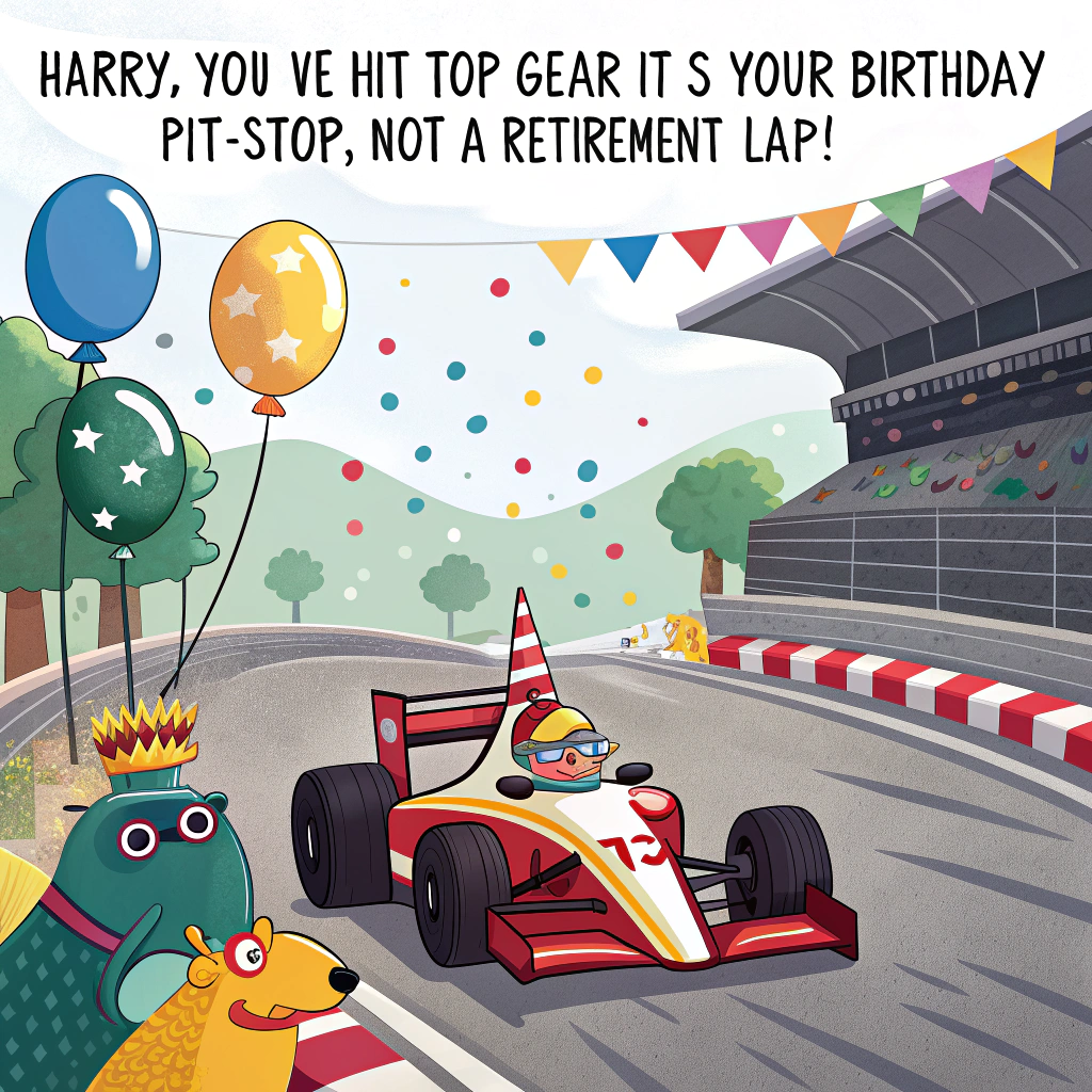 Formula 1 racing , , , , , , and Birthday Card