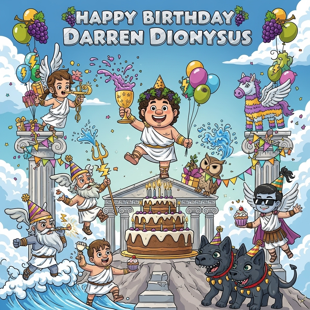 Greek Gods, and Birthday Card
