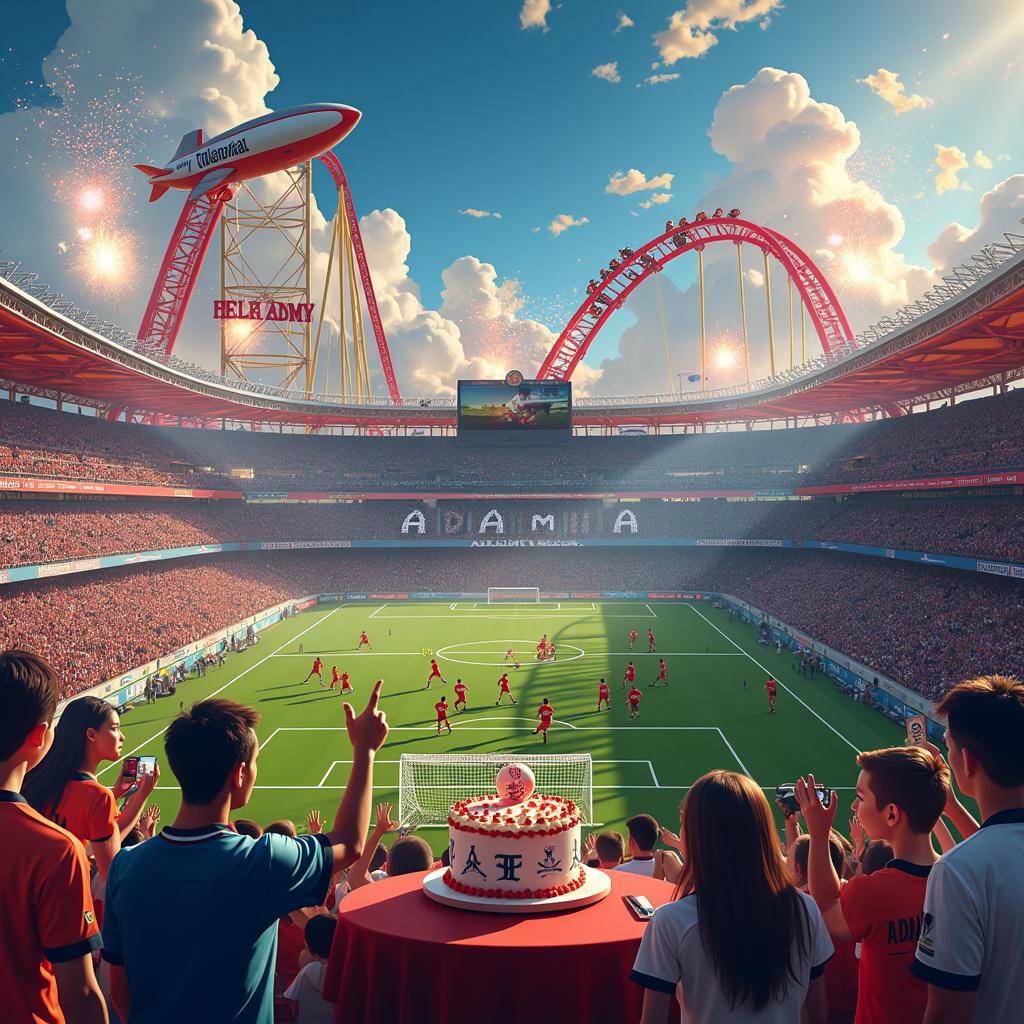 Arsenal Football Club, New York Yankees Baseball Team, Orlando Magic Basketball Team, Orlando Universal Studios Hollywood Rip Ride Rockit Rollercoaster, Tampa Bay Buccaneers American Football, Soccer, and Visiting Soccer Stadiums Birthday Card