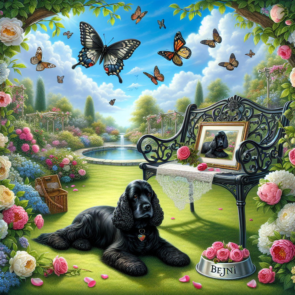 Black cocker spainel called benji Mothers-day Card