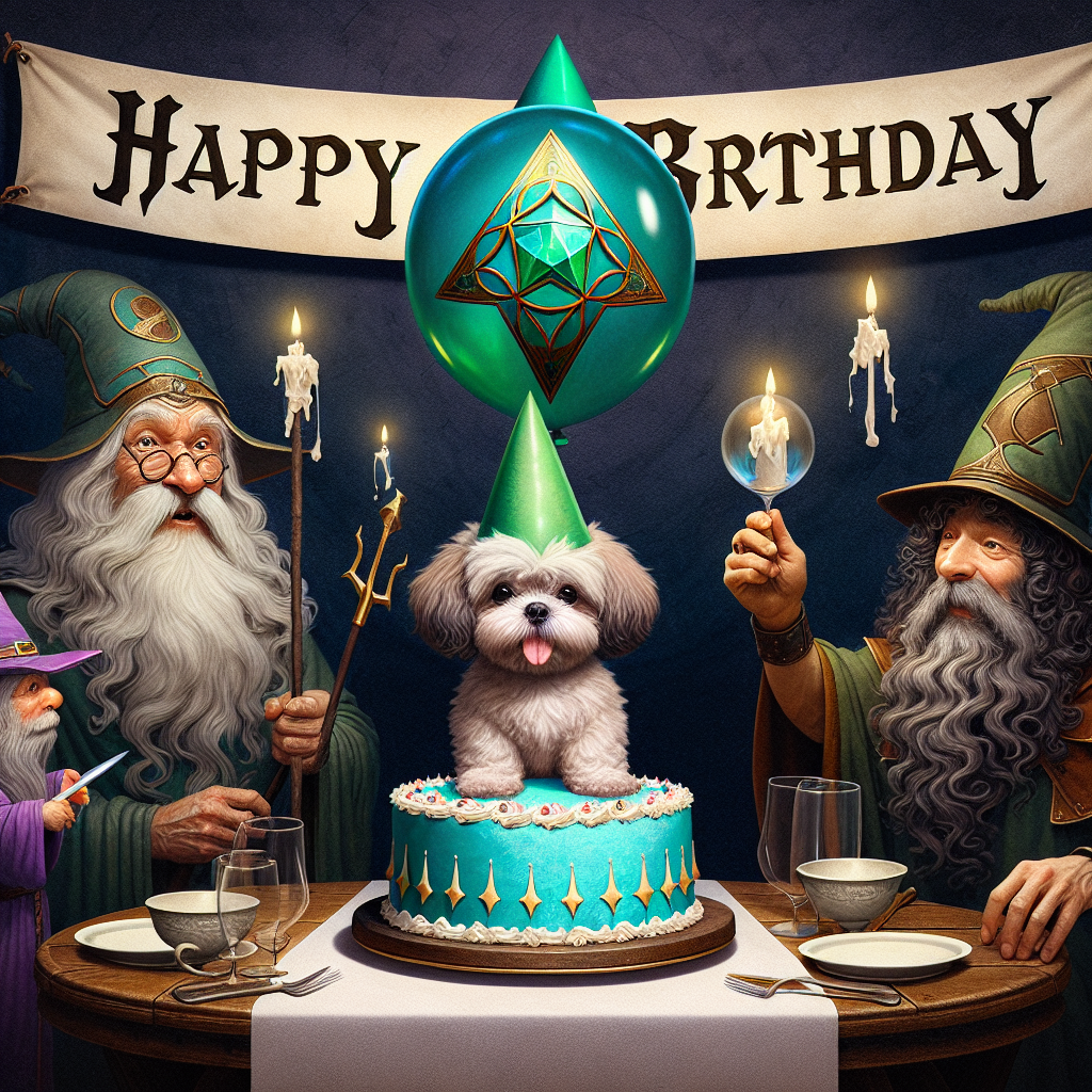 Shih poo, the legend of Zelda, gandalf, frodo Birthday Card