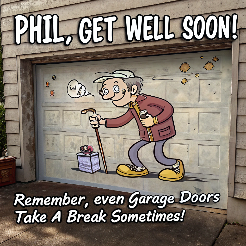 Garage doors, walking, and Sympathy Card