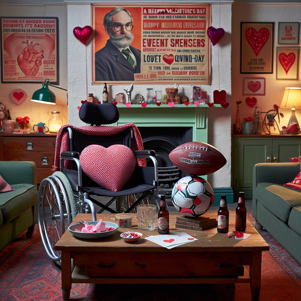Wheelchair, football, beer, Dr who Valentines-day Card