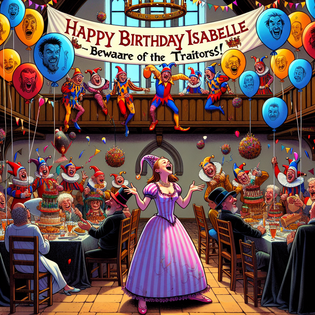 Isabelle, and The Traitors Birthday Card