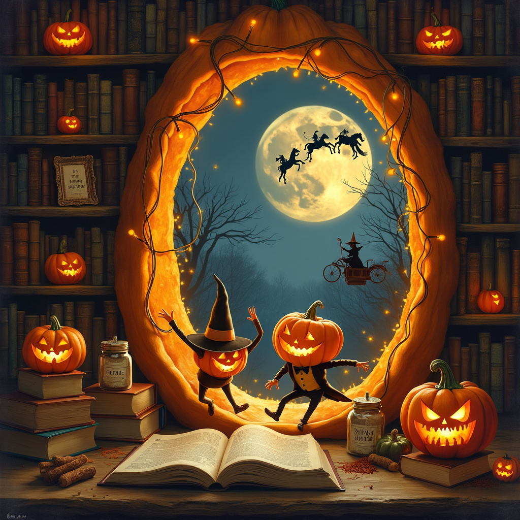 Books, Pumpkin , Dicks, and The nightmare before Christmas Birthday Card
