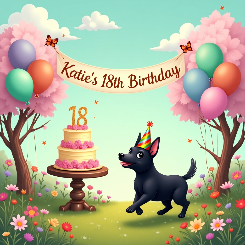 Black Staffordshire terrier, and 18 Birthday Card