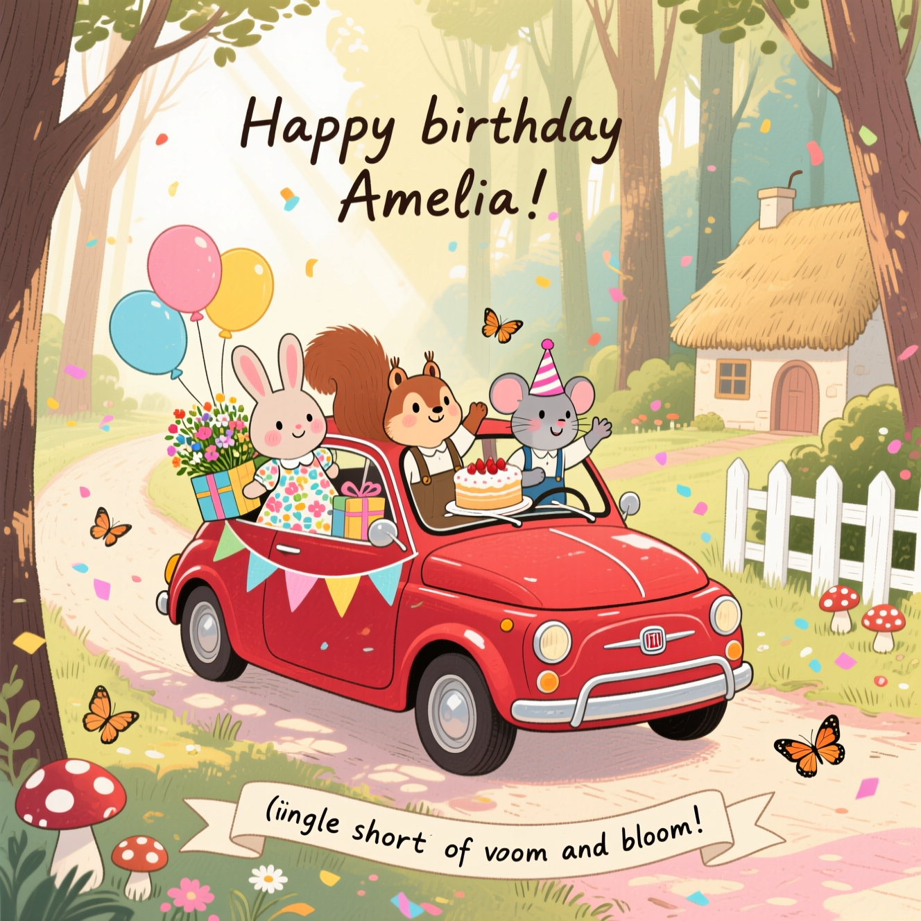 Woodland Scene Birthday Cards