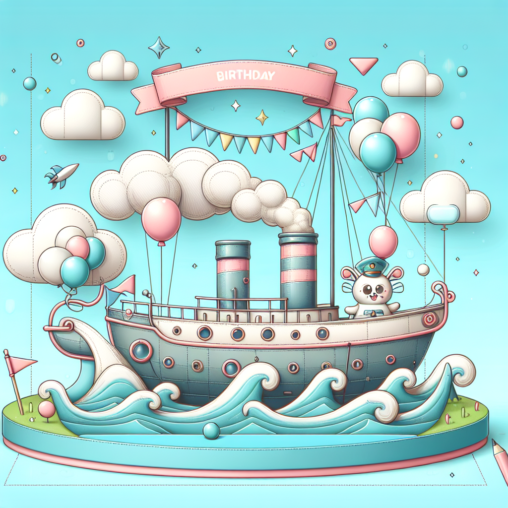 Iron ship Birthday Card
